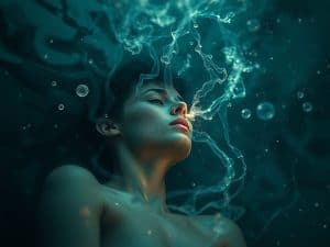 struggling to breathe in a dream.